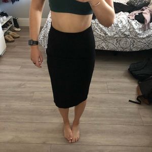 Work wear basic black skirt